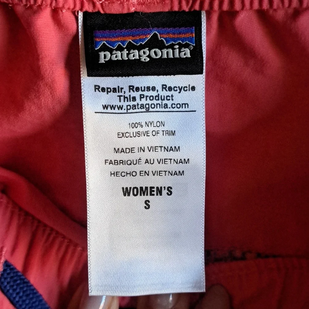 Patagonia Aztec Baggies Mini Skirt With Pockets Nylon Coral/Blue Size Small NWOT - Picture 7 of 8